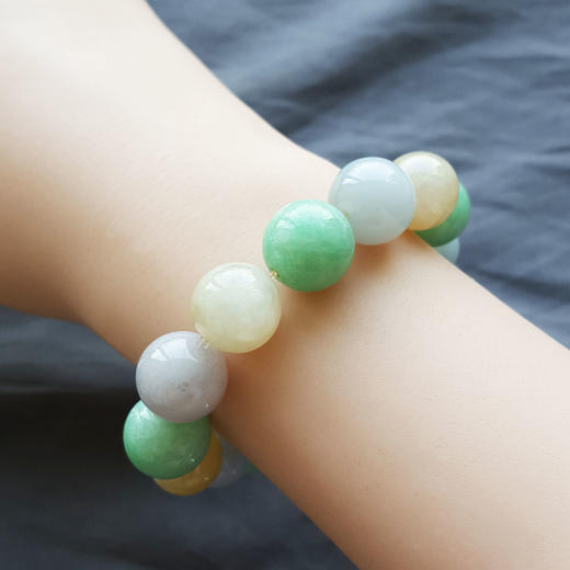 天然细腻约13.1MM糯冰种福禄寿翡翠手串女士现售价：2980！230425XY05 商品图7