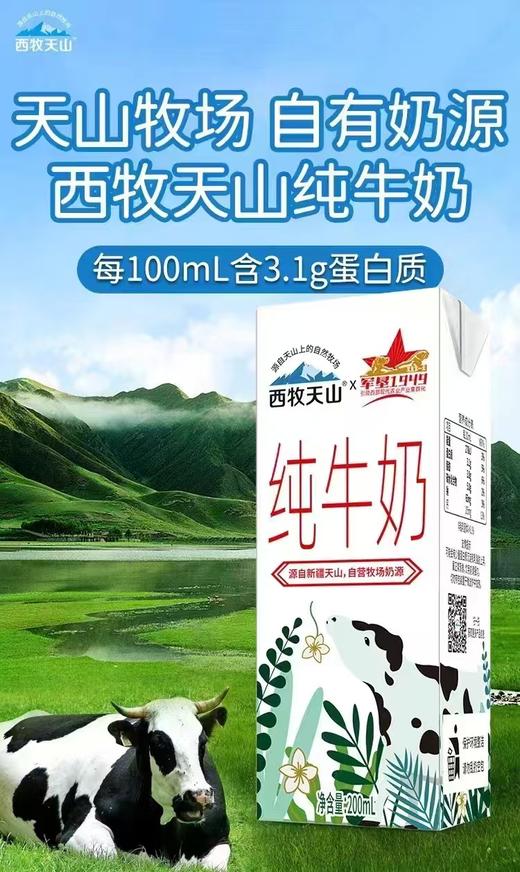 新疆西牧天山军垦1949纯牛奶200ml*4箱 商品图6