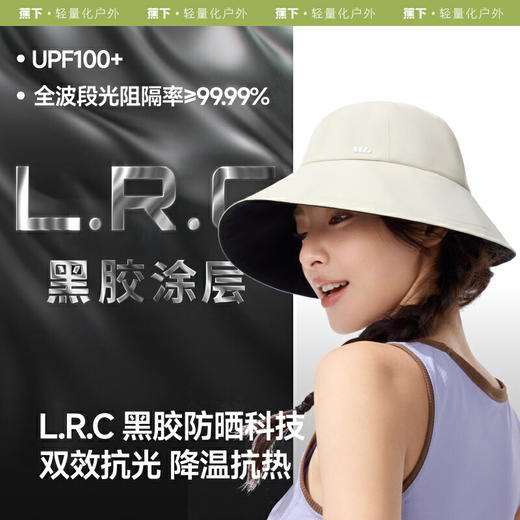 【云粉节】【2件8.5折】6楼蕉下女士侧脸防晒黑胶渔夫帽BM714吊牌价179 商品图1