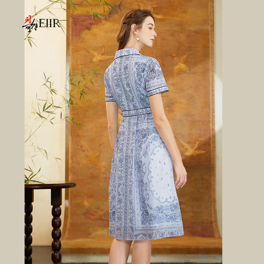 司歌印花连衣裙收腰显瘦A911289X 商品图3