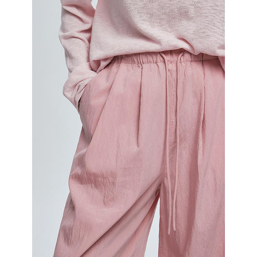 棉仓363618020-初棉肌理皱感轻薄透气阔腿裤 商品图2