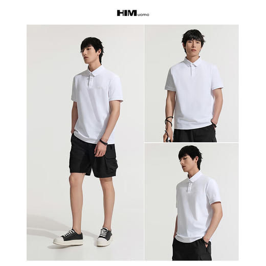 HIM漢崇  时尚立体印花POLO男潮流休闲舒适短袖套头保罗衫 2026夏季 商品图3