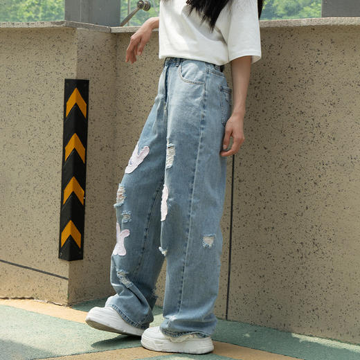 YKYB黄子韬牛仔裤情侣高透气高自由度吸湿排汗肤柔软裤子Y52NNK031 商品图2