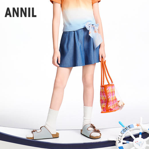 【实体店同款】女童全腰牛仔裙裤夏季新款安奈儿童装AG526686 商品图1