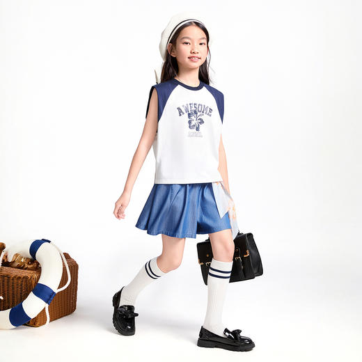 【实体店同款】女童全腰牛仔裙裤夏季新款安奈儿童装AG526686 商品图5