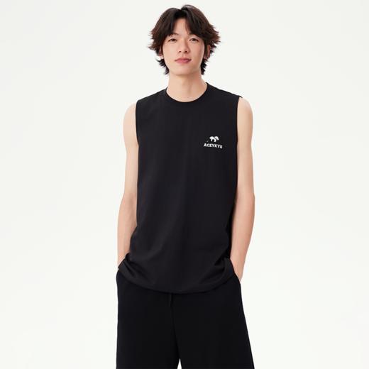 YKYB黄子韬无袖套装情侣套装索罗娜凉感简约大方透气吸湿柔软肤耐磨上衣短裤Y52NBX008 商品图3