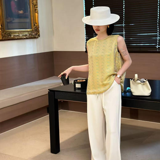 【现货】良木礼夏季真丝提花背心（325639） 商品图1