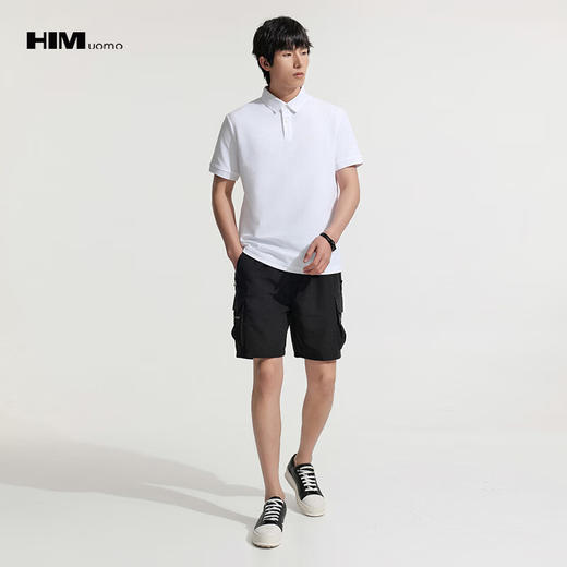 HIM漢崇  时尚立体印花POLO男潮流休闲舒适短袖套头保罗衫 2026夏季 商品图1