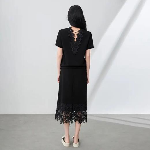 【高货wl】全新升级【铂金会员275/天猫369/差价94】(99933)洛诗琳简约舒适休闲圆领上衣宽松拼蕾丝半身裙两件套女 商品图1