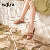 Safiya/索菲娅2025时尚露趾金属扣方头复古休闲玛雅风平底拖SFD2110367 商品缩略图1