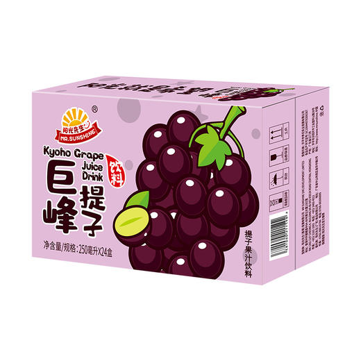 阳光先生果汁饮料250ml*24盒（提子/桃汁/苹果/桔汁） 商品图1