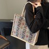 【敦煌菱形纹托特包】大容量亚麻托特包包  新款手工编织妈咪包女时尚通勤单肩手提包 商品缩略图4