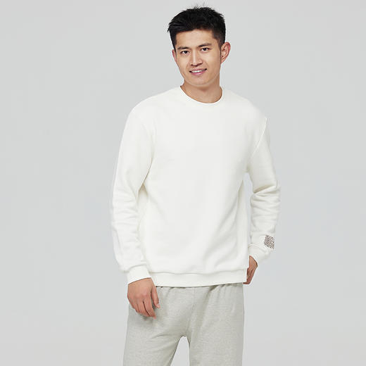 素道天然有机彩棉圆领情侣卫衣 时尚男女同款运动衫 针织长袖装 商品图2