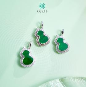 【春日珠宝】玉美人菲菲^S925翡翠小葫芦吊坠约15*10mm^ 商品图0