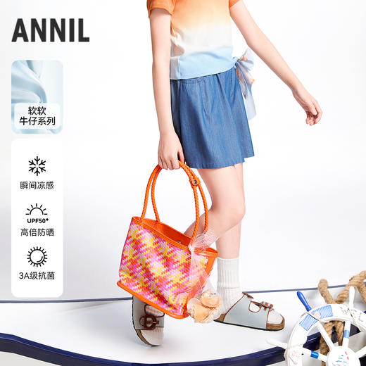 【实体店同款】女童全腰牛仔裙裤夏季新款安奈儿童装AG526686 商品图0