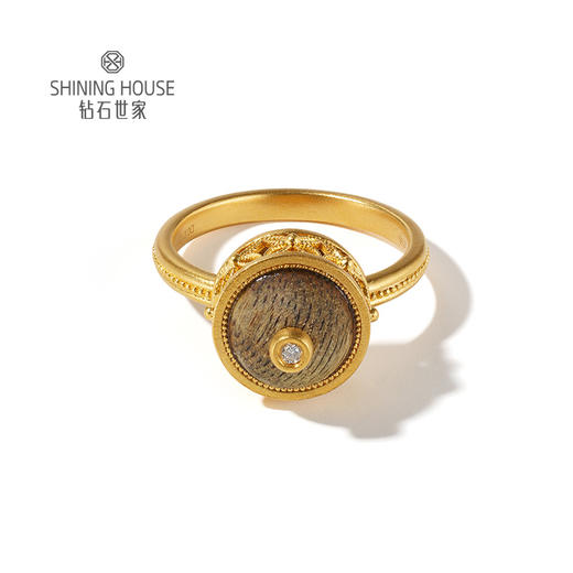 【钜惠价】【沉香黄金】【香遇·摩登系列】钻石世家 足金钻石戒指 古韵沉香与华贵黄金碰撞组合 汇聚非遗之美【黄金产品不支持无理由退换货】预计3-5天发货 商品图1