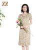 佐尔美夏季新款时尚气质碎花桑蚕丝短袖连衣裙女M42LS55 商品缩略图4
