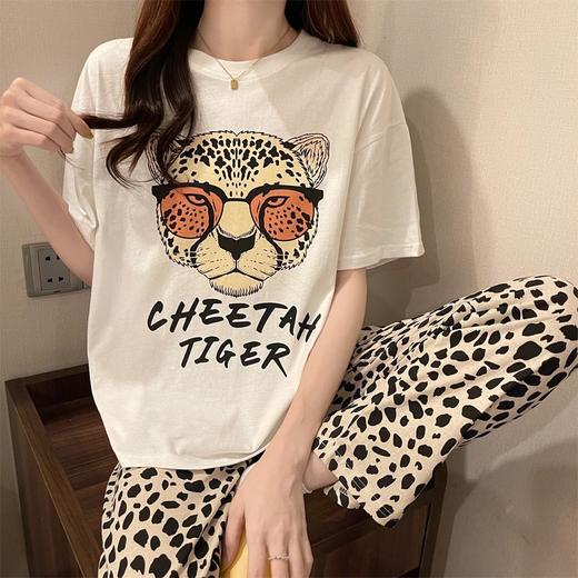 【萌系少女宅家日记，舒适居家服~】睡衣女夏季棉质薄款短袖长裤 可爱卡通宽松加大码家居服套装 可外穿睡衣-QQ 商品图1