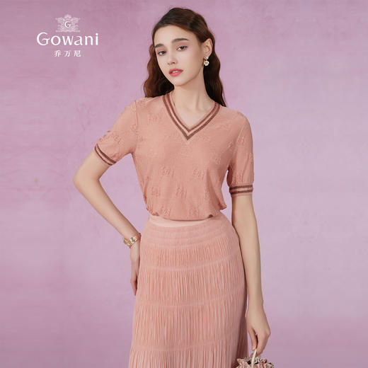 乔万尼桑蚕丝冰丝针织衫新款重磅提花设计EM2M858 商品图2