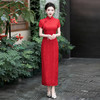 WX-ZS-25011春季新款真丝旗袍中式桑蚕丝连衣裙送考宴席日常 ZS-25011 商品缩略图0