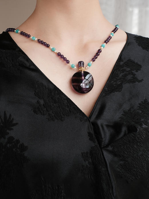 盛唐牡丹| 黑色小凤凰纹冠乐绉女裙 商品图3