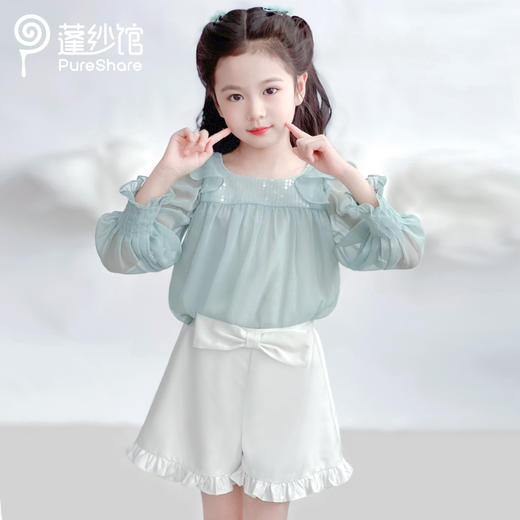 【非质量问题不退换】pureshare蓬纱馆 春荷上衣  栀夏花边裤 商品图7