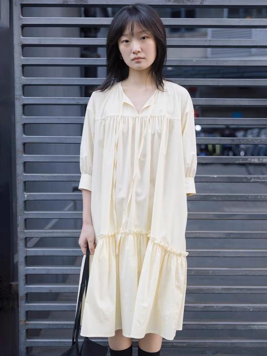 步履不停/5B31168C/7分袖下摆花边连衣裙 商品图3