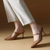 洛诗琳04921气质尖头一字带包头后空高跟鞋夏季漆皮裸色单鞋1818 商品缩略图0