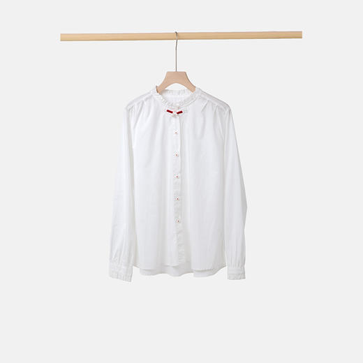 轻中式纯棉白衬衫 商品图1