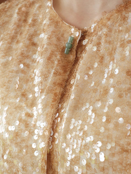 盛唐牡丹| 流苏亮片真丝鸵鸟毛马甲（鸵鸟毛可拆卸） 商品图4