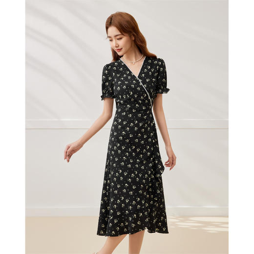 IEF/爱依服2025夏季 碎花度假通勤流行小众设计感显瘦连衣中裙DZ0053-X- 商品图2