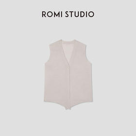 ROMI STUDIO“松弛纽约”100可机洗羊毛花纱V领针织马甲RW24ASG0382【发货时效25天】