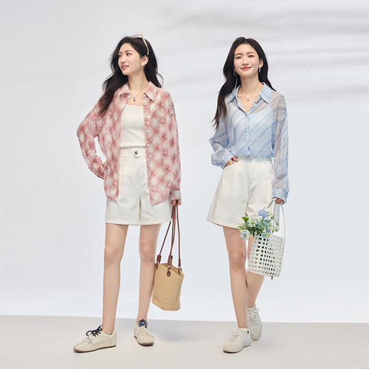 【专属特价】熙世界重工晕染防晒衬衫女夏季户外穿搭宽松慵懒长袖薄款衬衣上衣 商品图4