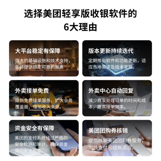 【免费试用】美团轻享版收银软件 扫码点餐 买单自动同步  团购核销  外卖免费对接  轻快餐收银解决方案【官方正品保障】 商品图4
