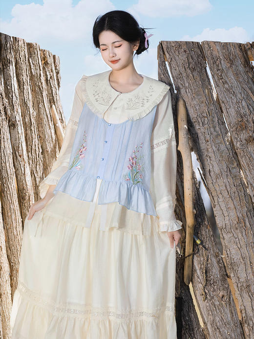 【重回汉唐晓梦翩翩】娃娃领衬衫马甲半身裙明制改良新中式汉服女 商品图1