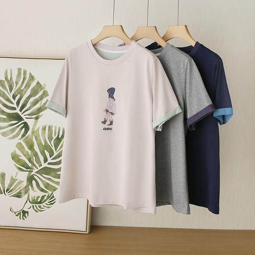 葡萄牙小众品牌！2025童趣印花宽松大码圆领纯棉短袖休闲T恤女显瘦！ 商品图3