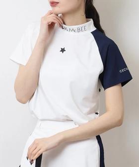 CECIL MCBEE 高尔夫 女士 星星双色拼接拉格兰短袖高领T恤