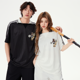 YKYB黄子韬POLO衫情侣装街头潮流学院风透气吸湿时尚复古混纺足球条纹上衣Y52NPL057