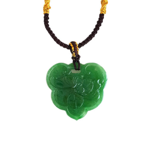 天然细腻糯种满绿如意翡翠吊坠项链30.9*31.5*3.2MM（皆取最大值）女士现售价：2480！140425NJS09 商品图0