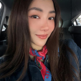 ROMI STUDIO新疆棉全棉红蓝撞色复古感方形丝巾 RWCRP33132