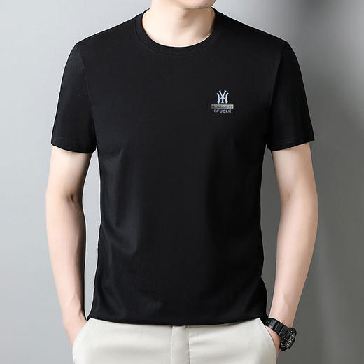 【180克纯棉男士T恤 】夏季简约休闲圆领休闲青年纯棉短袖t恤男 商品图0