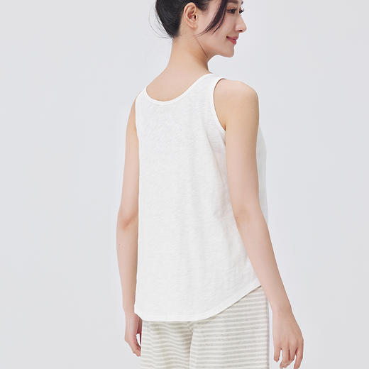 素道有机彩棉女士无袖胸垫背心 免穿内衣运动衫 纯色固定胸垫内衣 商品图4
