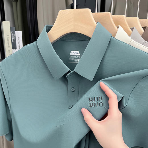 夏季半袖衫冰丝POLO衫男T上衣 短袖T恤男商务翻领 商品图1