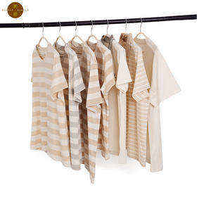 【断码清仓】素道有机彩棉 夏季情侣T恤 透气纯棉半袖翻领短袖polo衫 男士五分裤 