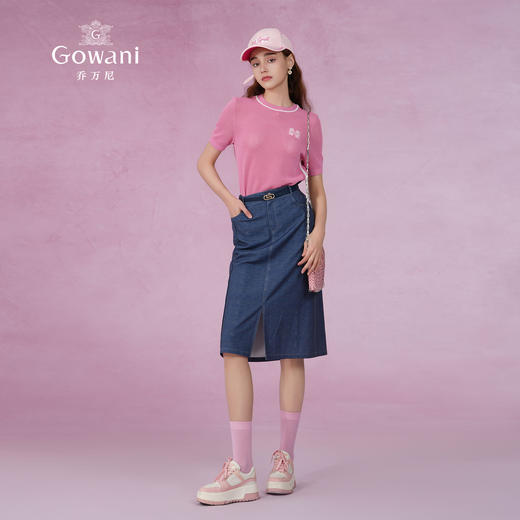 乔万尼冰丝针织衫女夏新款短袖薄款EM2M889 商品图3