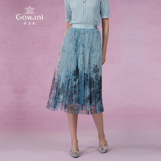 乔万尼半身裙女新款夏季a字版型百褶半裙EM2D797 商品图1