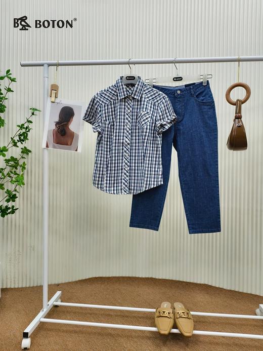 【第2件半价！尾货清仓不退换】波顿女士弹力七分牛仔裤LF525215 商品图1