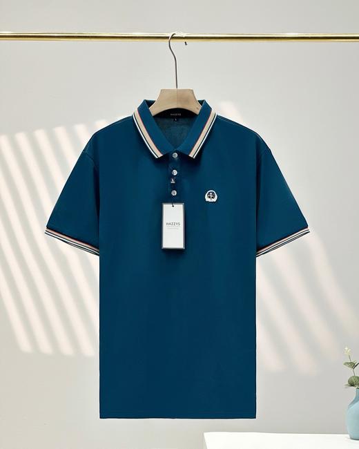 哈吉斯polo衫 ！2025年新款英伦夏季男装双条间色领POLO衫 商品图3