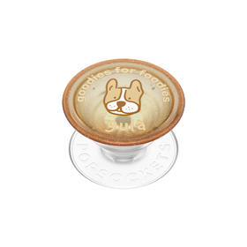 【上菜了! À Table!】法斗朋友 PopSockets x gula 联名系列 POPGRIP泡泡骚手机粘贴式气囊支架 Graphic平面系列 棕色 小狗 卡通
