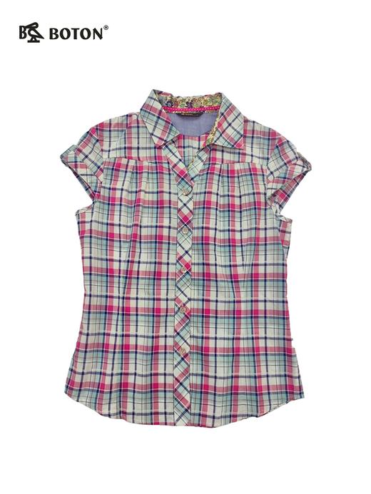 【第2件半价！尾货清仓不退换】波顿女士休闲格仔短袖衬衫LS735216 商品图7